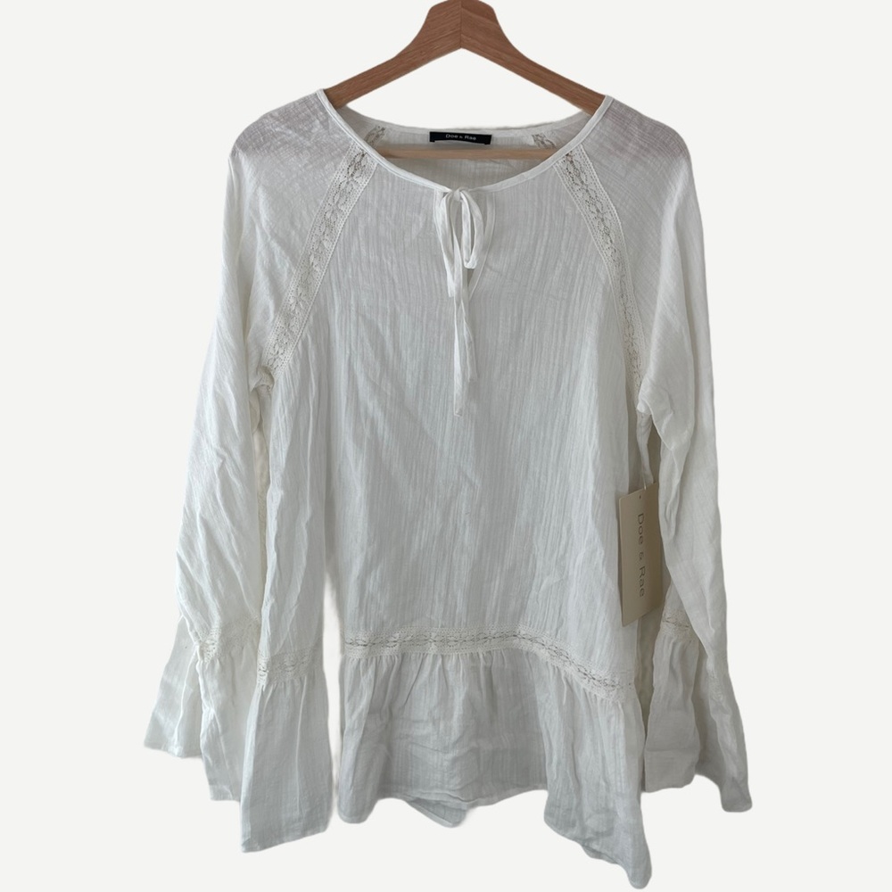 NWT Doe & Rae Summer White Lace Midi Dress Small